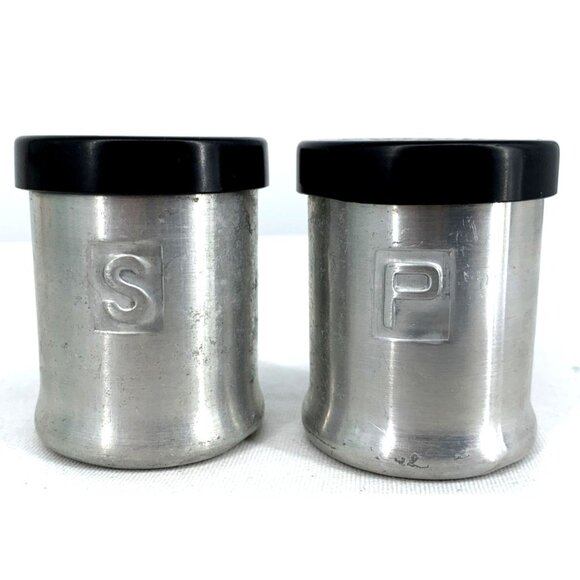 Turner Specialty Other - Turner Specialty Aluminum Salt & Pepper Shaker Black Lids 2.25" MCM